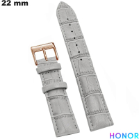Bracelet 22mm Honor Gris Cuir véritable de smartwatch pas cher