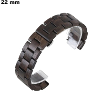 Pulsera Negra de Madera Natural 22 mm reloj ● Envío Gratis