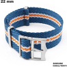 Braccialetto Blu 22mm Nylon commando Samsung smartwatch di qualità