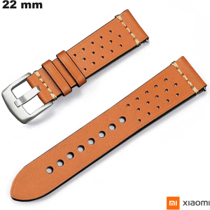 Comprar pulsera smartwatch naranja 22 mm Xiaomi de cuero genuino