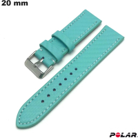 Bracciale 20 mm orologio Polar in vera pelle blu di qualità