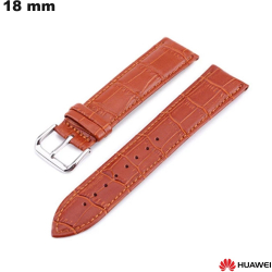 Armband Marron horloge Echt leer Huawei 18 mm