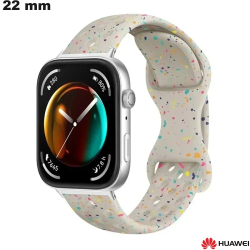 Pulseira confete 22mm Bege para relógio Huawei Silicone