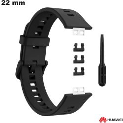 Bracelet Caoutchouc 22mm Noir Huawei de smartwatch