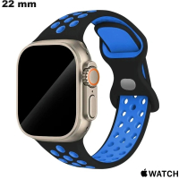Bracelet 22mm Noir Silicone Apple Watch montre