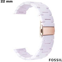 Armband Horloge Hars 22 mm Fossil Wit - Verzending binnen 24u