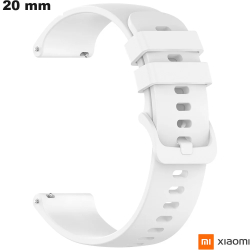 Bracelet 20mm Silicone Xiaomi de montre connectée Blanc