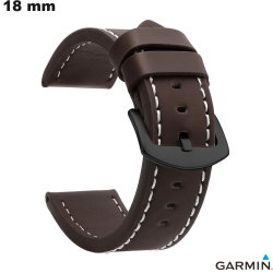 Bracciale 18mm orologio connesso Finta pelle Garmin Marrone