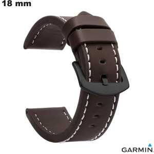 18mm Bracelet for Garmin Smartwatch - Quality Faux Leather in Brown