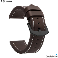 Bracelet 18mm montre connectée Faux cuir Garmin Marron de qualité