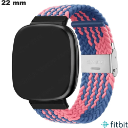 Bracelet pour montre Bleu fibres recyclées FitBit 22mm