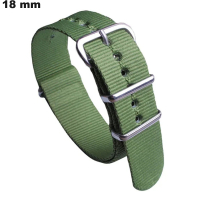 Armband Groen Nylon horloge 18mm ● Premium Kwaliteit
