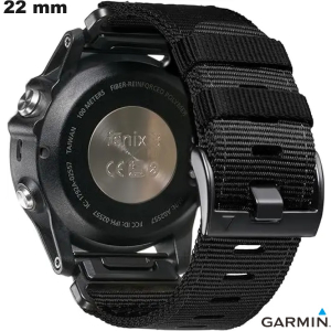 Bracciale Nero Garmin Nylon QuickFit 22 mm - Qualità Premium
