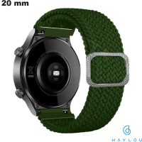 Bracciale estensibile Verde per smartwatch Haylou 20 mm Tessuto di qualità