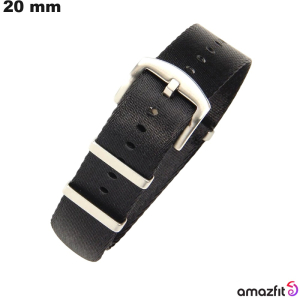 Vente Bracelet Noir Amazfit montre intelligente Nylon 20 mm Vente Bracelet Noir Amazfit montre intelligente Nylon 20 mm