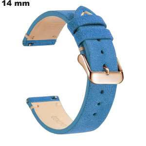 Armband Blau für Uhr 14mm Echtes Leder / Schnelle Lieferung