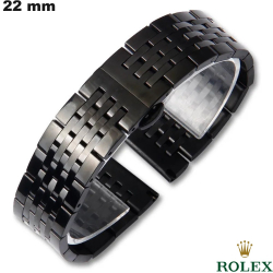 Armband 22 mm Rolex Noir Jubilee Edelstahl Uhr