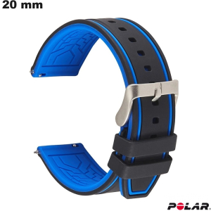 Venta de pulsera negra de silicona para reloj inteligente Polar de 20 mm