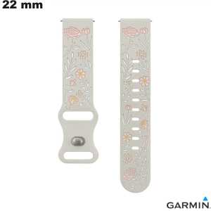 Venta de pulsera Garmin Fleurs de 22 mm en silicona beige