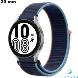Bracelet montre intelligente Nylon Bleu Haylou 20mm