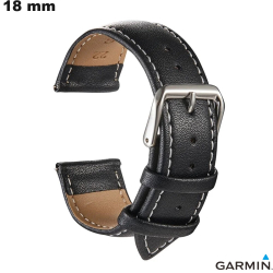 Bracelet 18mm Garmin Noir Cuir véritable