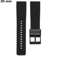 Armband 20 mm voor horloge Silicone Zwart \ Eenvoudige Montage