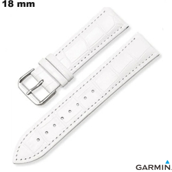 Bracelet Cuir véritable croco 18mm Blanc Garmin