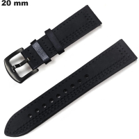 Echtes Lederarmband 20 mm für Uhr Schwarz - Versand 24h