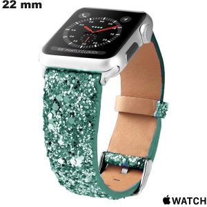 Armband Paillette 22mm Simili-Leder Grün Apple Watch günstig