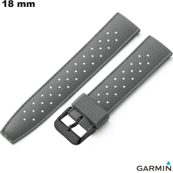 Bracelet 18mm Silicone Résistant Gris Garmin smartwatch