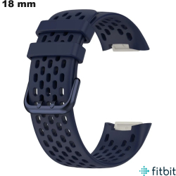Bracciale di orologio 18 mm FitBit in gomma blu flessibile
