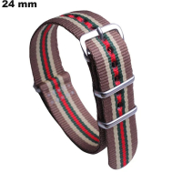 Beige Nylon Horlogeband 24mm | Gratis Verzending v.a. 20€