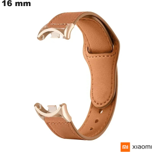 Pulsera de cuero marrón para reloj inteligente Xiaomi 16mm barata