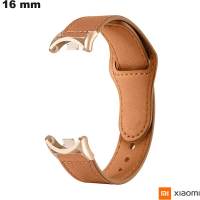 Pulsera de cuero marrón para reloj inteligente Xiaomi 16mm barata