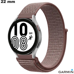 Pulseira 22 mm de Nylon para relógio conectado Garmin Marrom