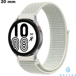 White 20mm Nylon Haylou Smart Watch Bracelet