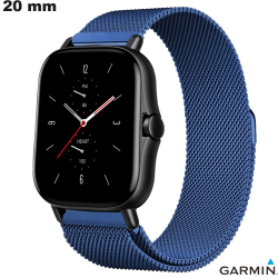 Bracelet Garmin Bleu Acier Inox Confortable 20mm