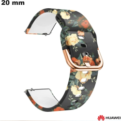 Zwart Rubber Armband voor 20mm Huawei Smartwatch