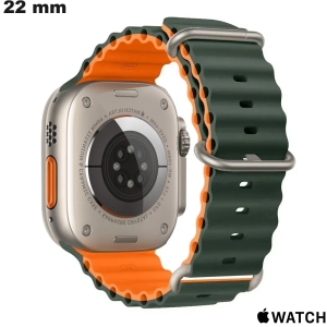 Verkauf 22 mm Armband für Apple Watch aus grünem Silikon