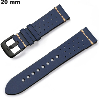 Armband 20 mm echtes Leder Blau Uhr: Premium-Qualität