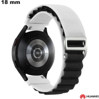 Bracelet Huawei smartwatch Tissu 18 mm Blanc \ Expédition 24h