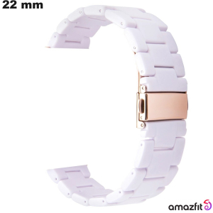 Bracelet de smartwatch 22 mm Résine Blanc Amazfit de qualité Bracelet de smartwatch 22 mm Résine Blanc Amazfit de qualité