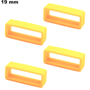 4 Pasantes de 19mm de caucho para reloj amarillo / Envío gratis a partir de 20€