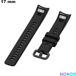 Bracciale 17 mm per orologio Nero Gomma Honor