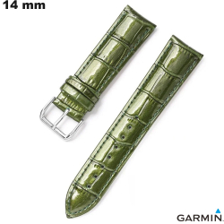 Bracelet de montre intelligente Vert Cuir Garmin