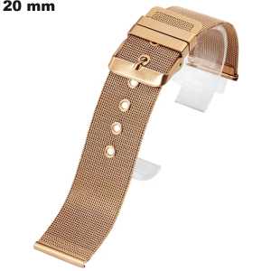 Pulsera de Acero Inoxidable de 20 mm Dorado Rosa de lujo para reloj de calidad