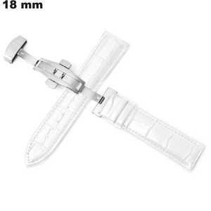 Bracelete Branco Estilo Croco para Relógio 18 mm: Envio em 24h