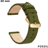 Pulsera de Cuero auténtico Verde 22 mm Fossil - Montaje Fácil