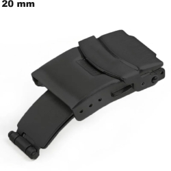 Goedkope Zwarte 20 mm RVS Horlogeband met Déployant