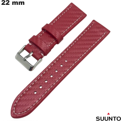 Bracelet Suunto de smartwatch Rouge Cuir véritable 22mm